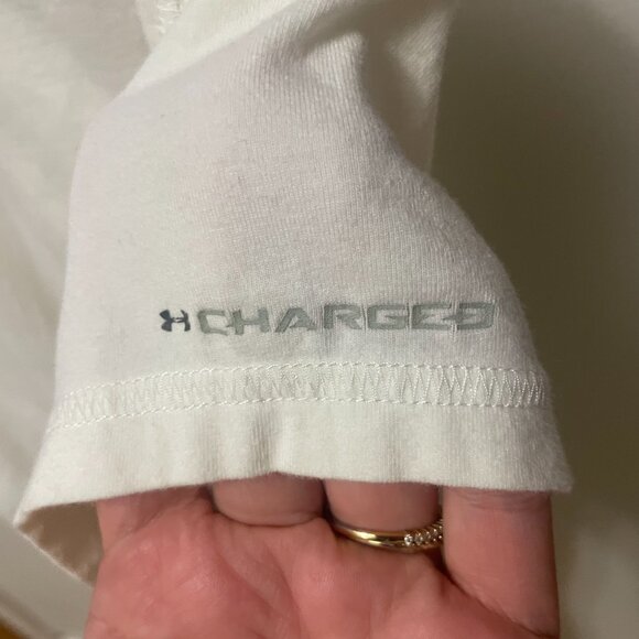 Under Armour Heatgear Short Sleeve T-shirt Cream White Women's Size Medium - Picture 4 of 8